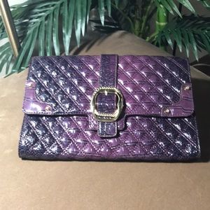Purple Crocodile Clutch